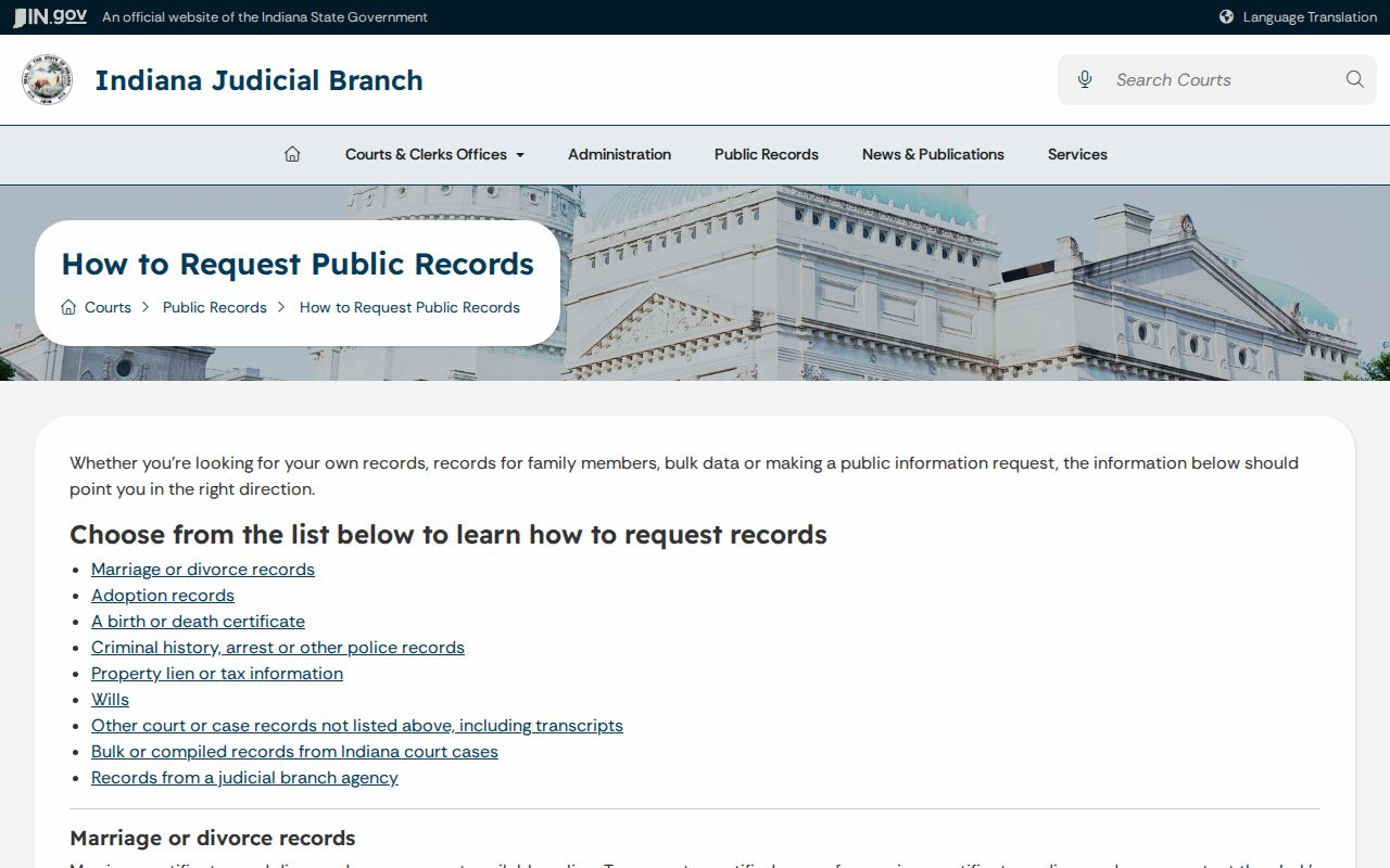 Indiana request guidance for Shelby County bench warrant records