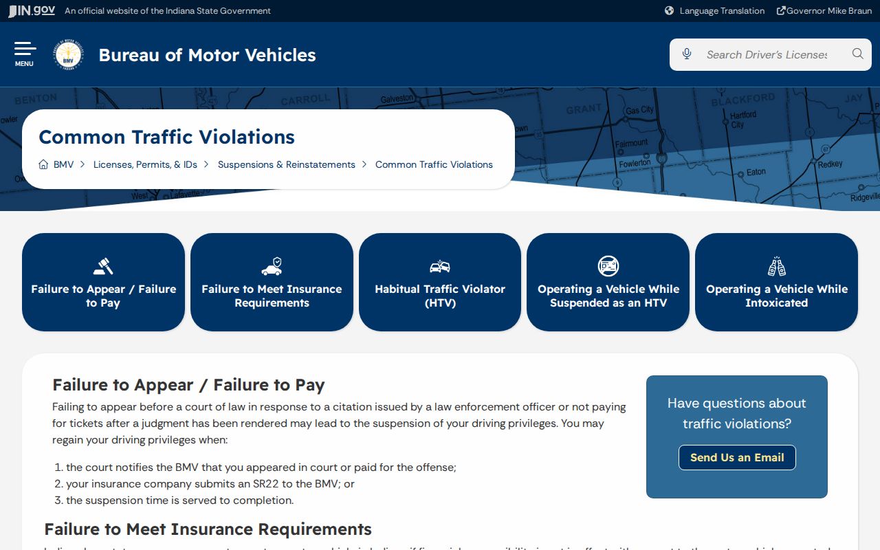Indiana FTA consequences distinguished from Shelby County arrest warrants
