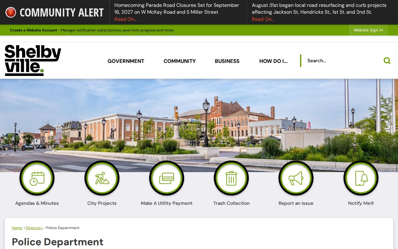 Shelbyville police contact routing for Shelby County traffic warrant questions