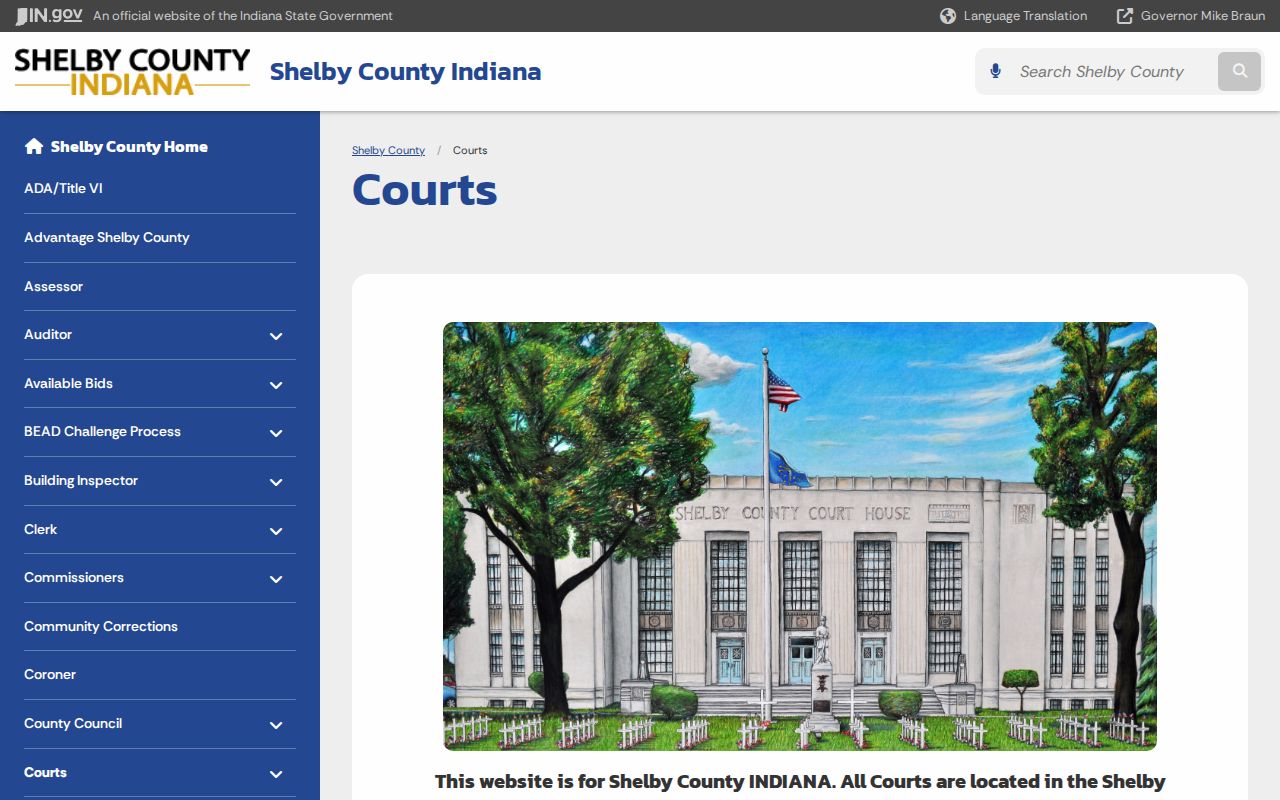 Shelby County courthouse routing for warrant records